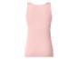 Vue arrière d'un débardeur uni rose clair pour femme.