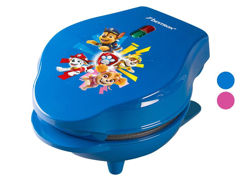 Mini gaufrier Besttron Pat' Patrouille bleu.