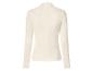 Haut à col roulé côtelé à manches longues crème, vue arrière