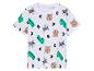 T-shirt bébé imprimé animaux : ours, ratons laveurs, crocodiles et alphabet.