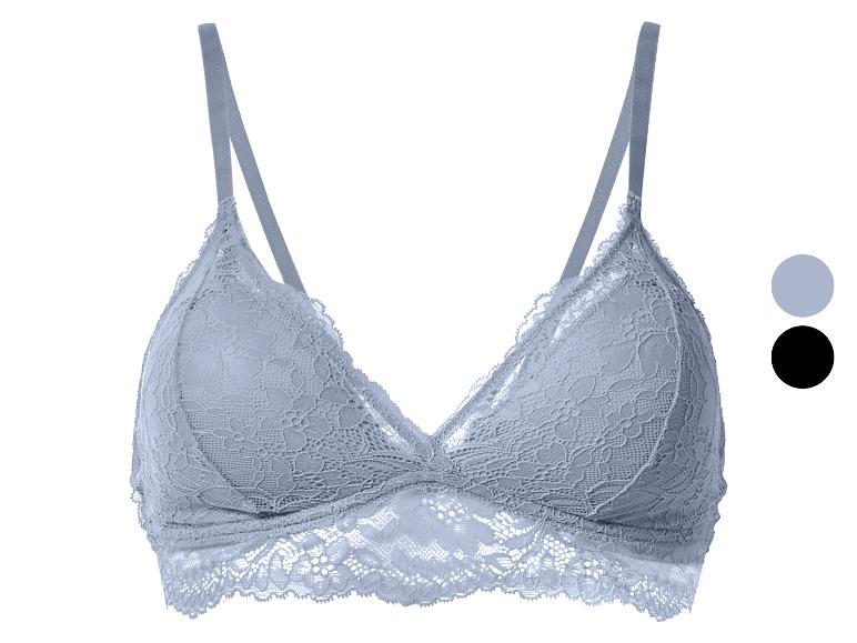 Soutien-gorge bralette en dentelle bleu clair avec options de couleur.