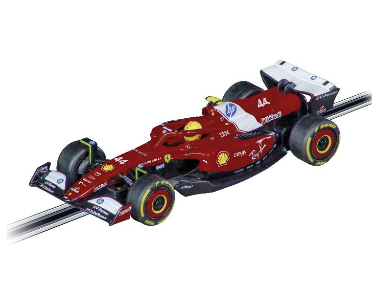 Voiture de circuit CARRERA Champion's Racing au design Ferrari rouge et blanc.