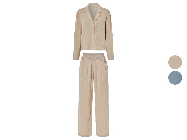 Pyjama beige à manches longues et pantalon