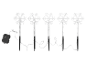 5 piquets de sol LED flocon de neige avec boîtier de commande à piles