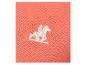 Polo rose corail avec broderie équestre.