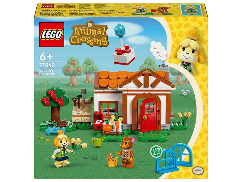 Ensemble LEGO Animal Crossing avec la maison d'Isabelle et des figurines.