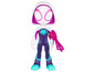 Une figurine d'action Spider-Gwen avec un bras de toile d'araignée.