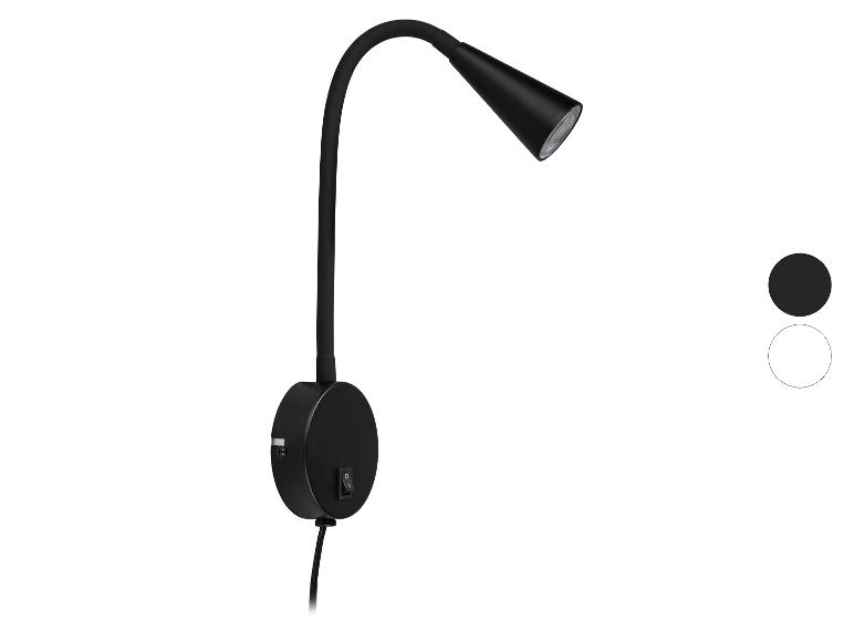 Lampe de lecture flexible noire avec base ronde.