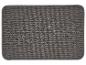 Paillasson rectangulaire gris avec coins arrondis et bordure.