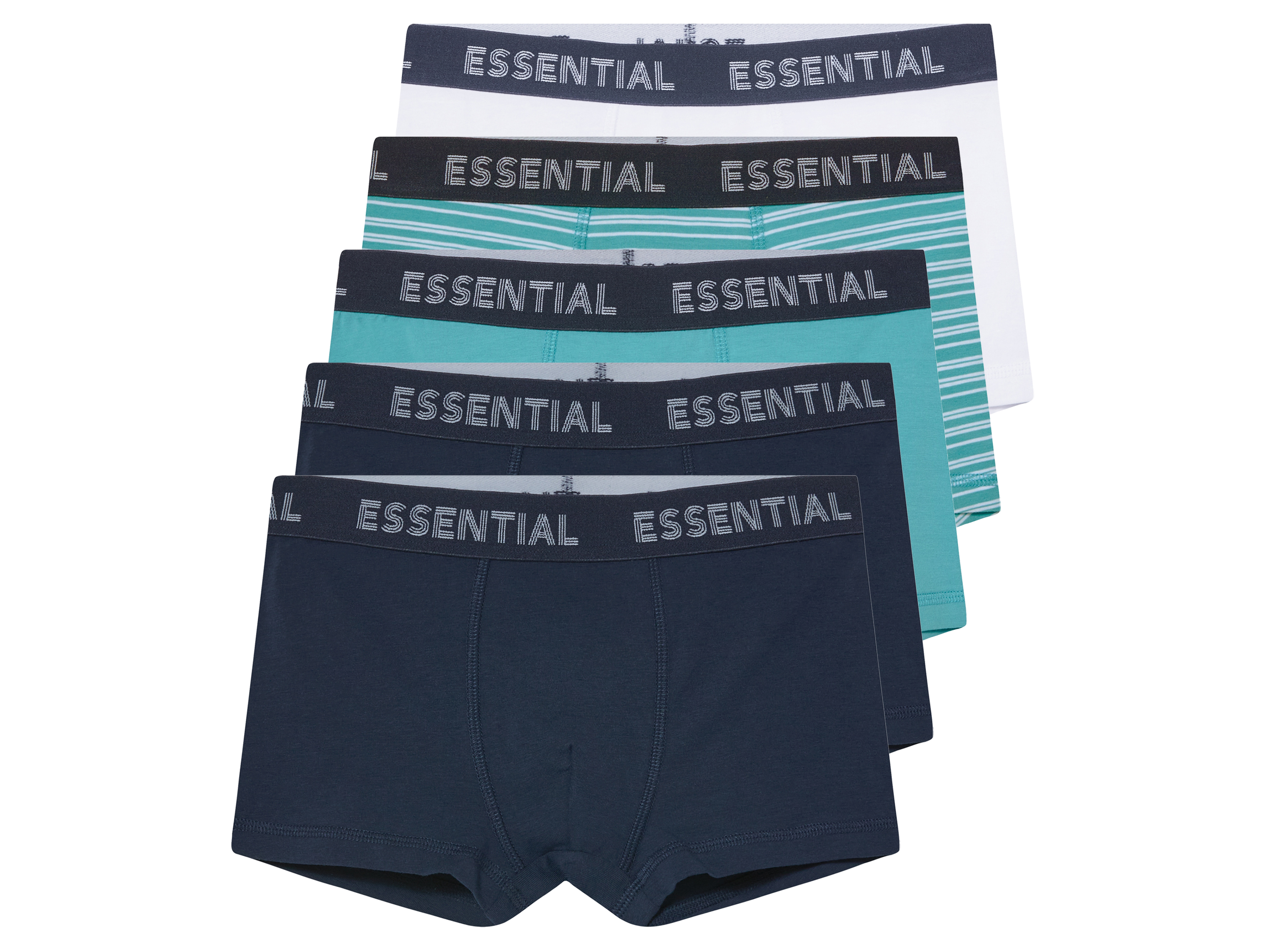 pepperts!® Lot de 5 boxers garçon (bleu/blanc, 8-10 ans)