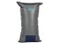 Sac étanche Crivit gris foncé avec fenêtre bleu marine.
