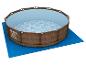 Piscine Bestway Steel Pro MAX Deluxe, tapis de sol bleu.