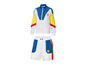 Ensemble de survêtement Lidl de style rétro avec une veste blanche et un pantalon bleu.