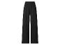 Pantalon large noir avec taille élastique et texture froissée.