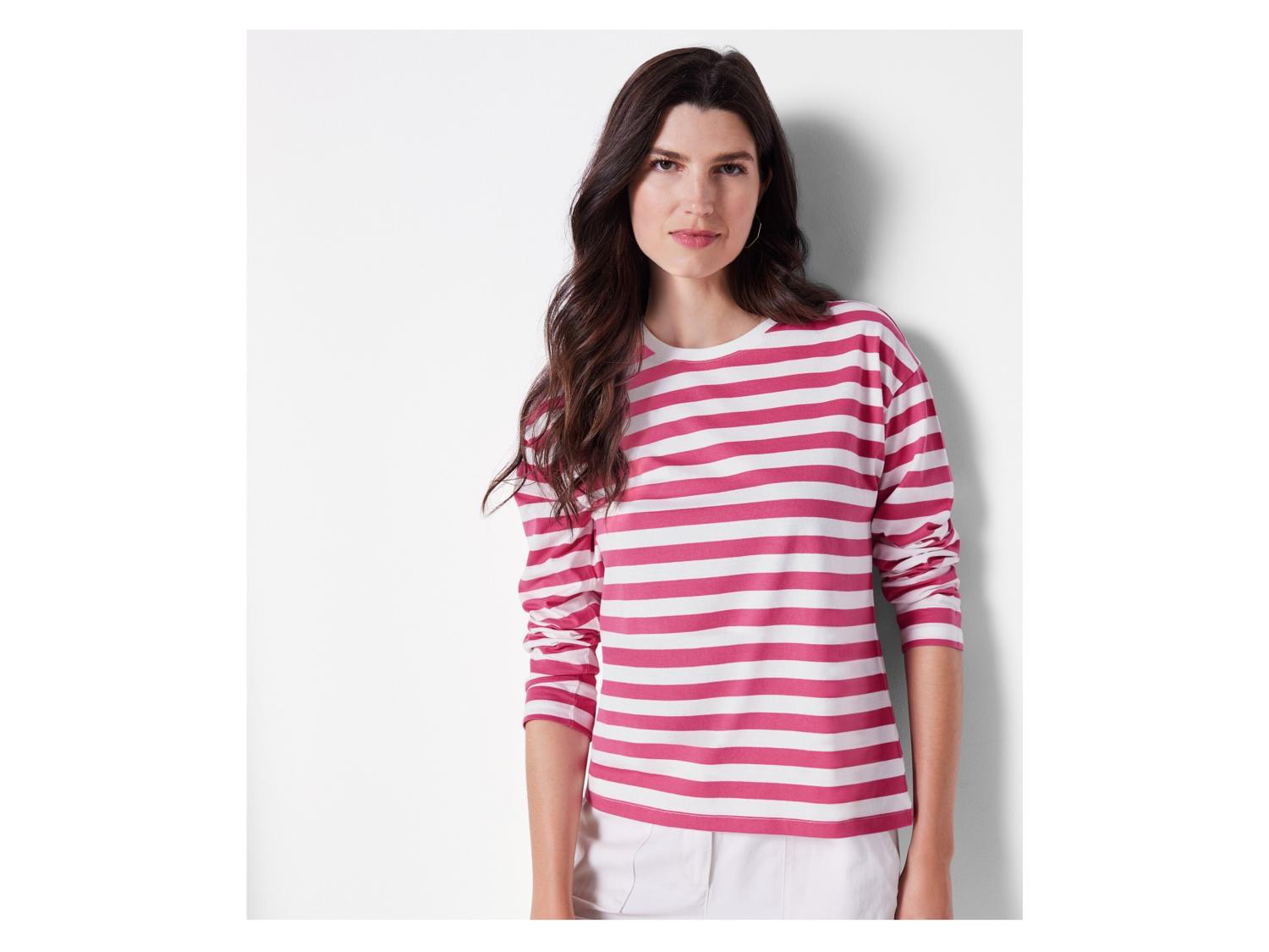 T-shirt Life Is Good Femme – Manches Longues, Rouge, Taille L – Message Vintage