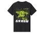 T-shirt noir avec un graphique vert néon de Grogu et le texte 'GROGU'