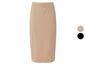 Une jupe beige avec une ceinture élastique.