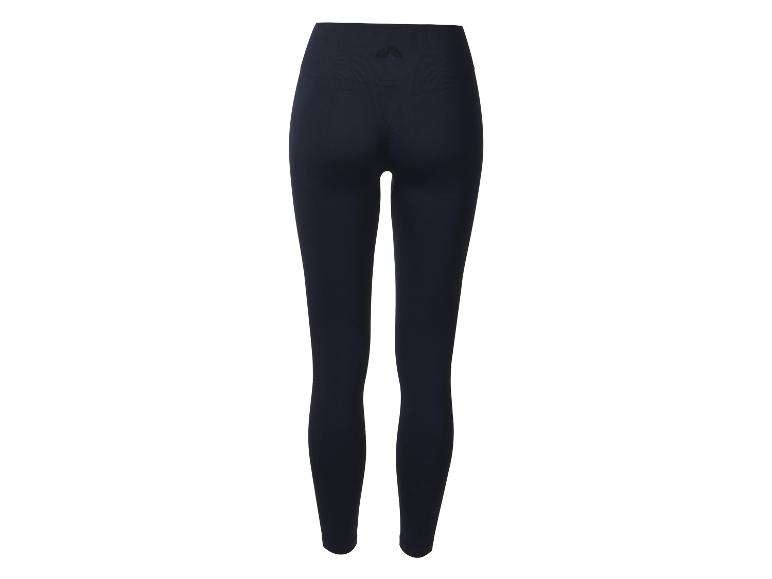 Legging femme sans couture bleu foncé taille haute, vue arrière.