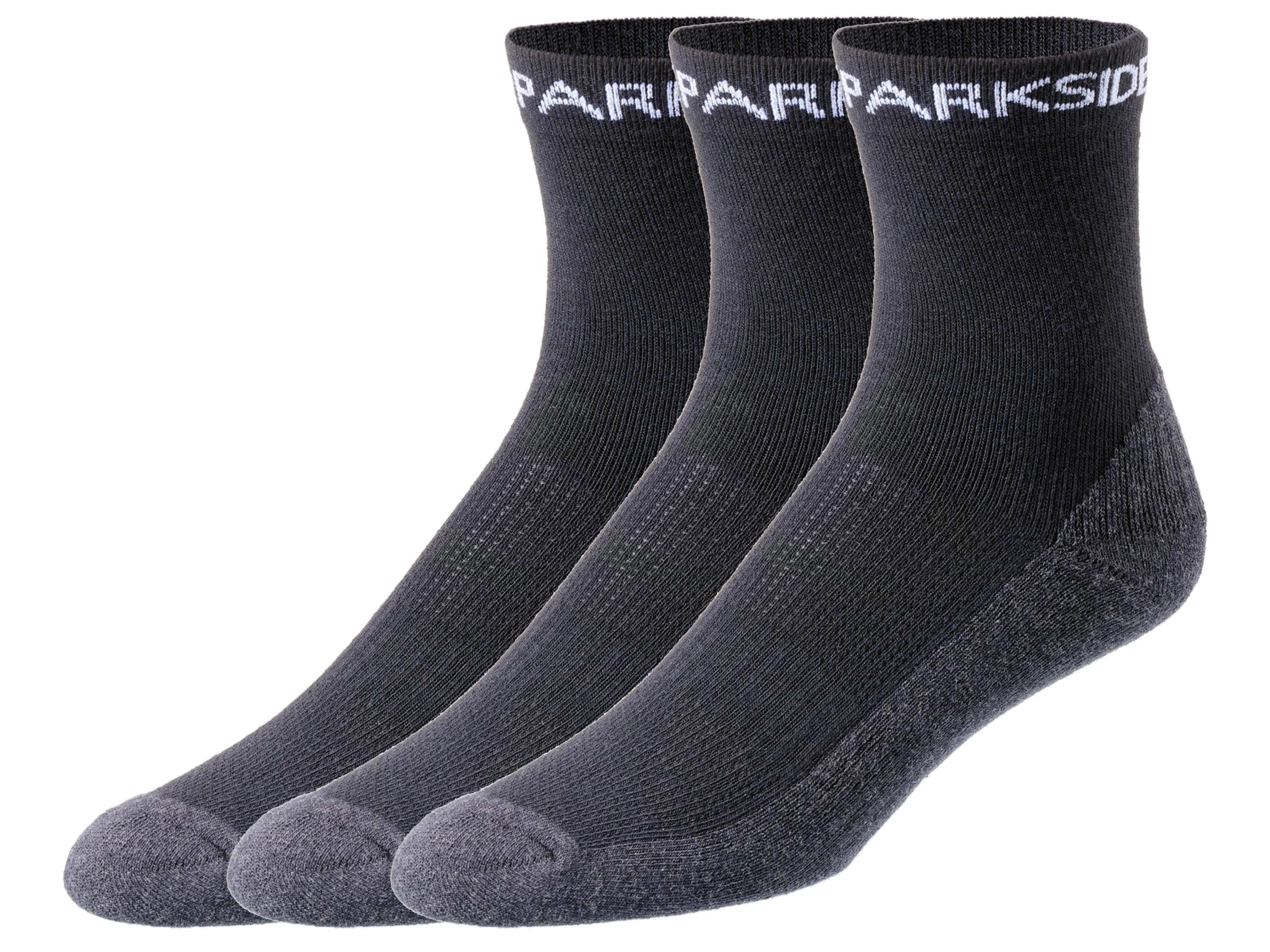 PARKSIDE® Lot de 3 paires de chaussettes de travail homme (39-42, noir)