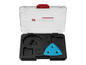 Ensemble d'outils de coupe Parkside avec des disques et des lames dans un coffret transparent.
