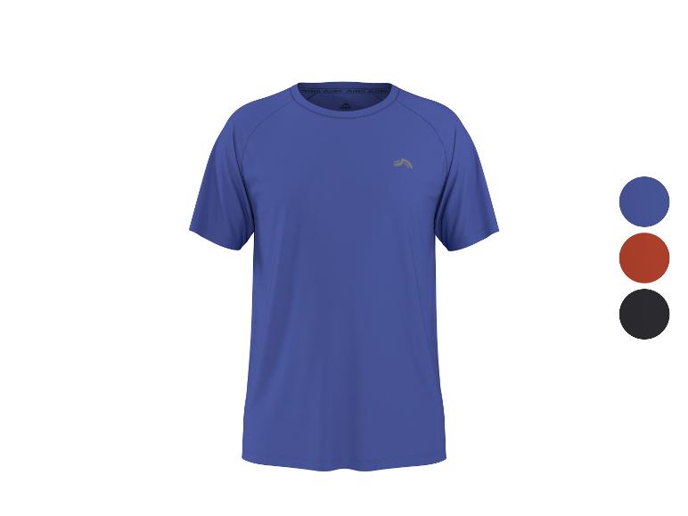 T-shirt de sport bleu à manches courtes, avec options de couleur : bleu, rouille, noir.
