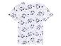 T-shirt enfant à motif requins stylisés, blanc et noir.