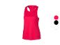 Débardeur de sport rouge pour femme avec options de couleur noire et blanche.