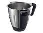 Blender en acier inoxydable avec poignée noire.