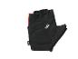 Gants de vélo courts noirs avec gel, détail rouge.