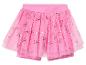 Short rose tutu à cœurs dorés pour enfant.