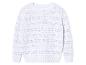Pull en maille blanche à motifs ajourés.