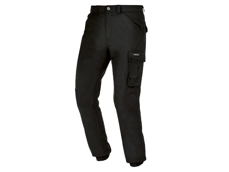 Pantalon de travail noir Parkside avec poches cargo.