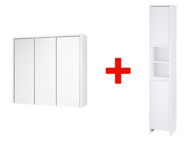 LIVARNO home Armoire à miroir + Colonne Oslo, blanc