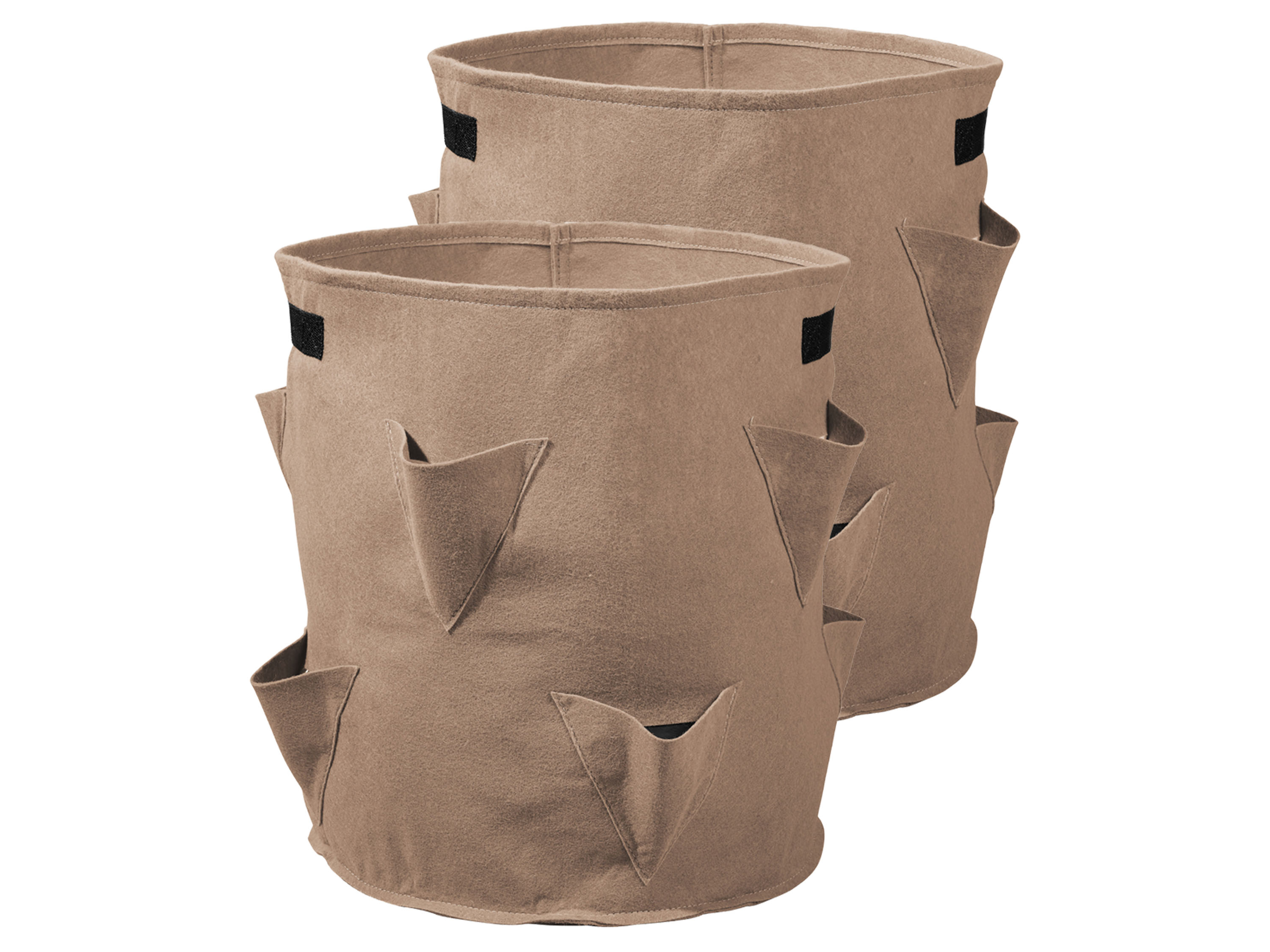 PARKSIDE® Kit de 2 jardinières en feutre (Sac à plantes de fraises beige)