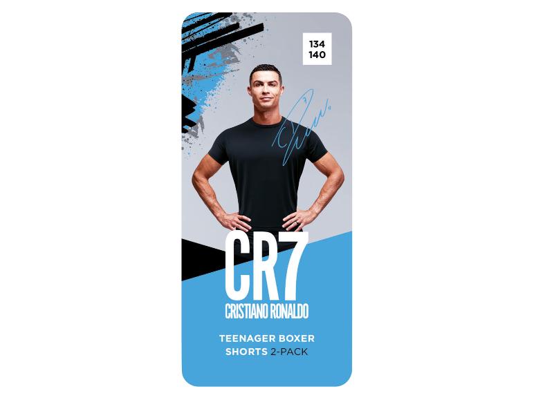 Lot de 2 boxers pour homme avec l'image de Cristiano Ronaldo et le logo CR7.