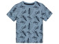 Un t-shirt bleu avec un imprimé surf.