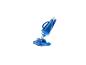 Nettoyeur de piscine bleu : aspirateur et balai.