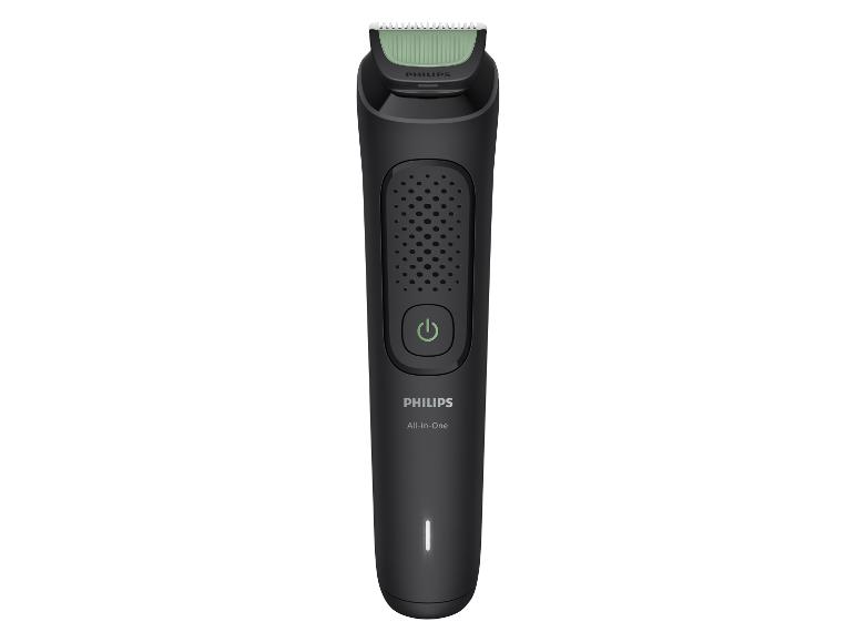 Tondeuse tout-en-un Philips noire avec une tête de coupe verte