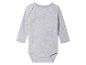 Un body bébé gris à manches longues.