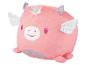 Peluche licorne rose à ailes, décor étoiles.