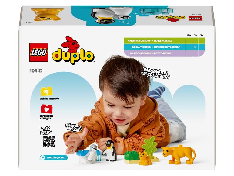 Boîte LEGO DUPLO avec un enfant jouant avec des figurines d'animaux et des briques