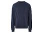 Sweat-shirt bleu marine à manches longues.