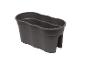Jardinière de balcon en plastique gris foncé
