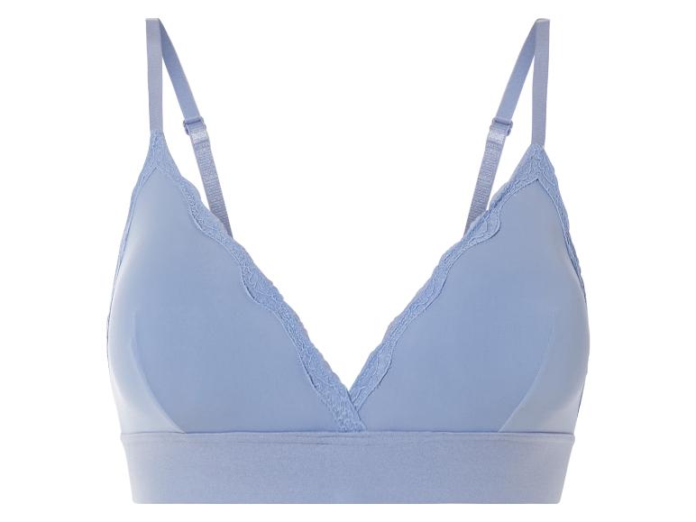 Un soutien-gorge bleu clair avec des détails en dentelle.