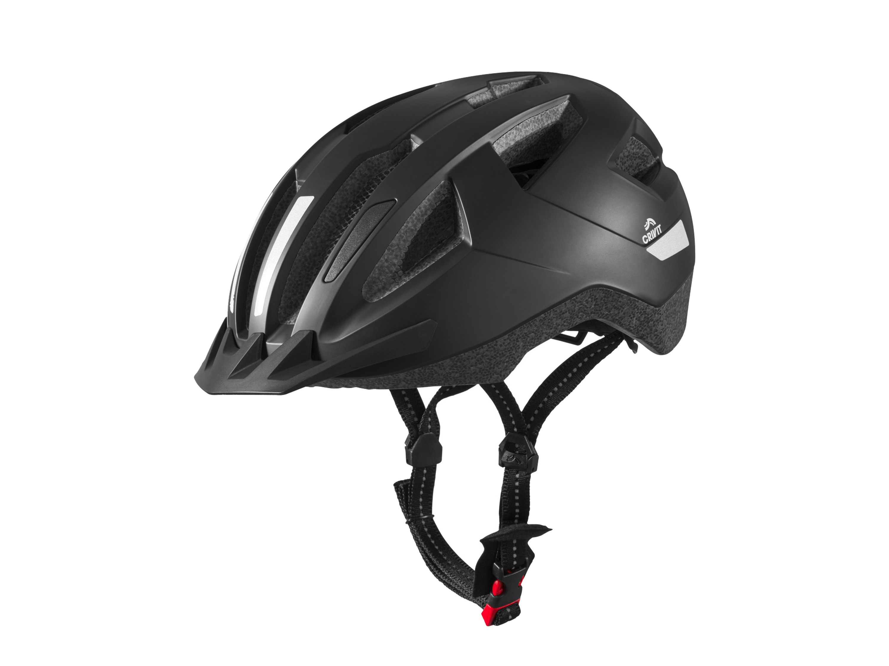 CRIVIT Casque de vélo avec feu arrière (noir, S/M)