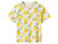 T-shirt blanc avec imprimé citrons jaunes et feuilles vertes