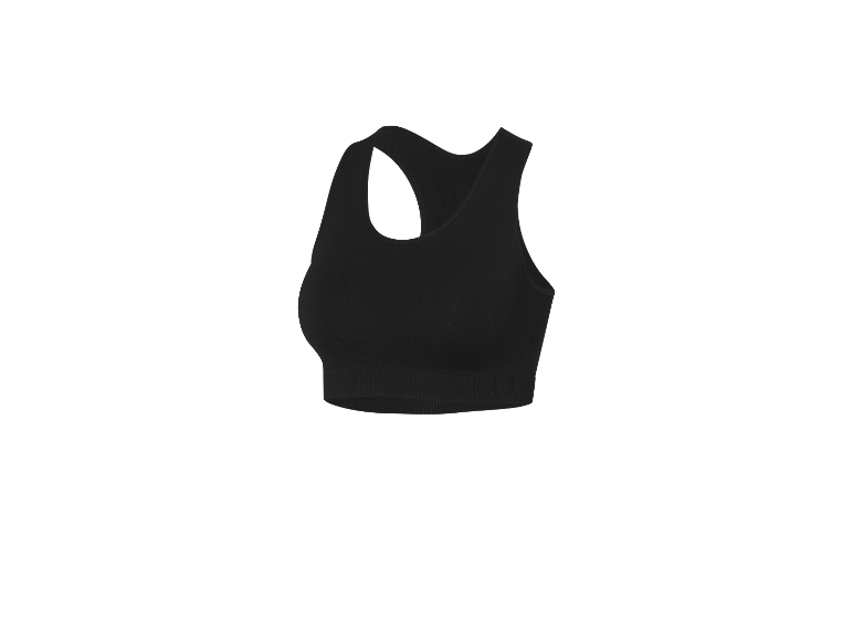 Soutien-gorge de sport noir sans coutures.