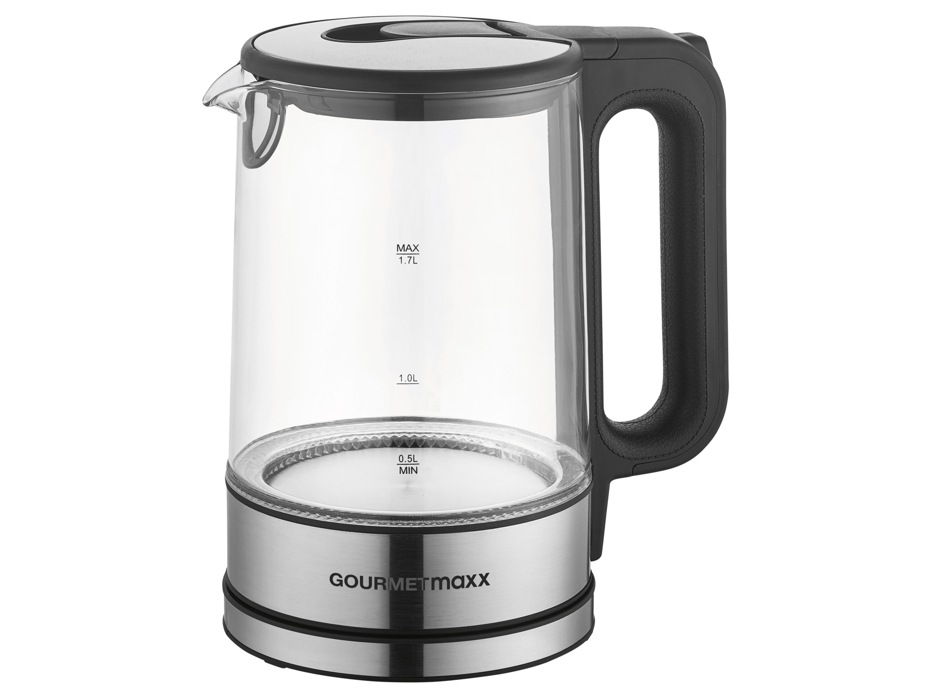 GOURMETmaxx Bouilloire en verre, 1,7 l