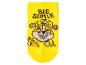 Chaussette enfant jaune avec un chiot constructeur et l'inscription «BIG SMILE».