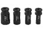 Lot de quatre forets diamantés noirs, 35mm, 27mm, 22mm et 18mm de diamètre.